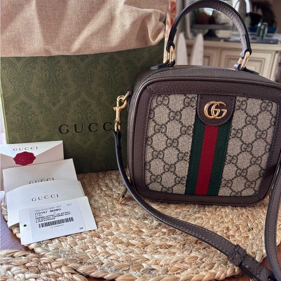 Gucci Handbags - Gucci Ophidia Bag with Brown and Green Accents NWT